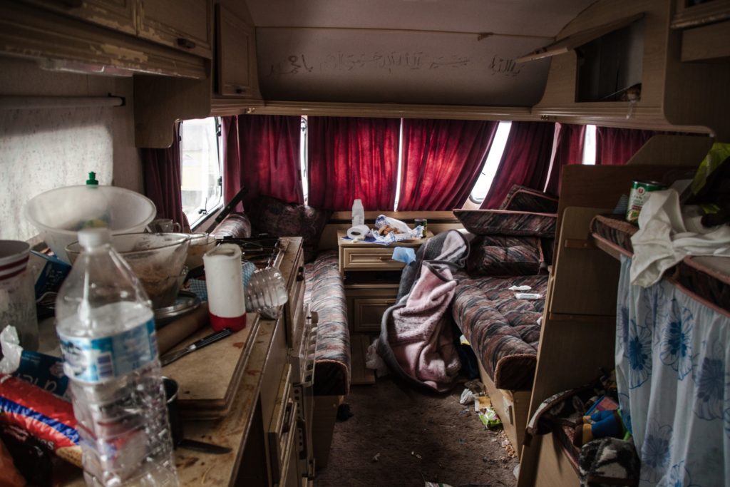 Le logement d'un réfugié à Calais. Crédit photo: Paul Lorgerie.