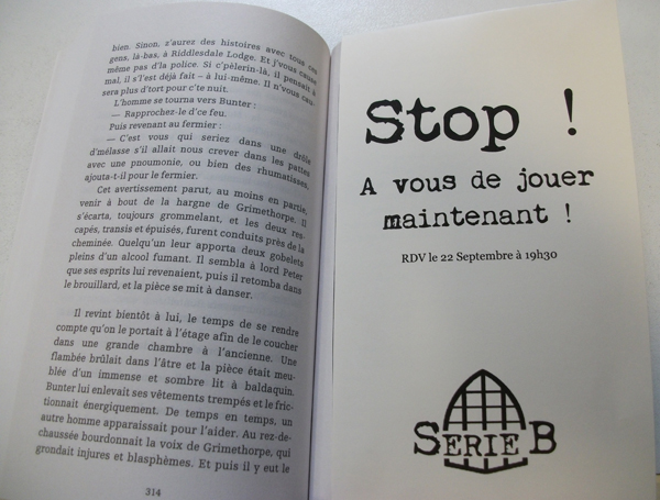 Une façon pour le lecteur de jouer au détective. Crédits image : librairie Série B